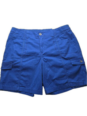 Style & Co Womens Shorts Size 16 Blue Stretch Cotton Cargo Utility NWT